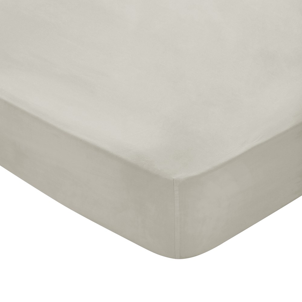 Plain Dye Fitted Sheet By Bedeck of Belfast in Linen Cream